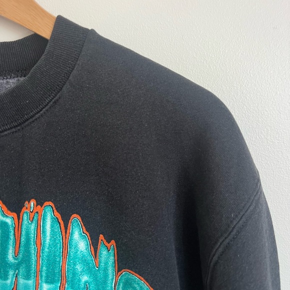 Vintage Black Tasmanian Devil Dolphins Graphic Sweater - Picture 2 of 8